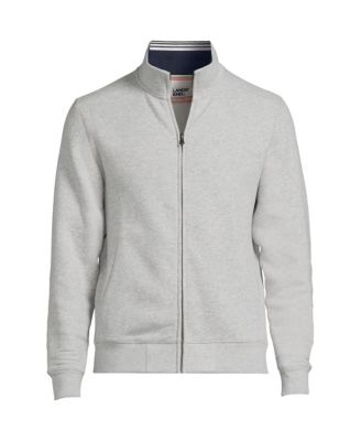 Lands' End мужская футболка с длинным рукавом Serious Sweats с воротником-стойкой и полной молнией