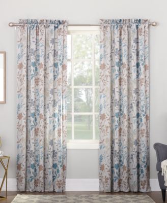 Asbury Floral Print Room Darkening Rod Pocket Curtain Panel