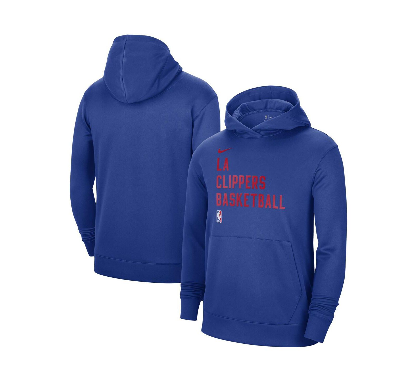 Men's and Women's Nike Blue LA Clippers 2023/24 Performance Spotlight On-Court Practice Pullover Hoodie