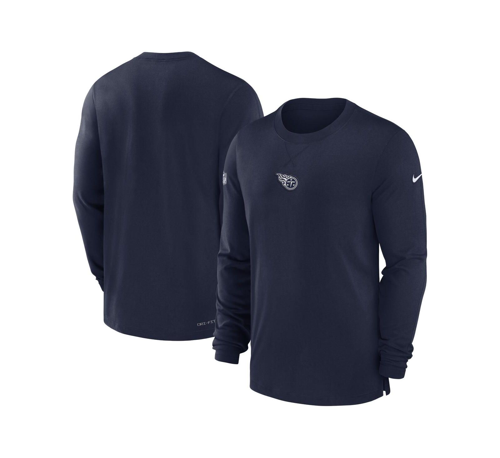 Men's Nike Navy Tennessee Titans 2023 Sideline Performance Long Sleeve T-shirt