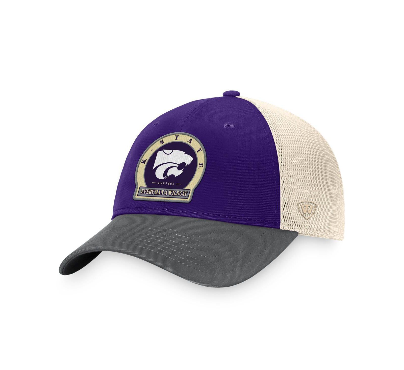 Мужская регулируемая кепка Top of the World Purple Kansas State Wildcats Refined Trucker