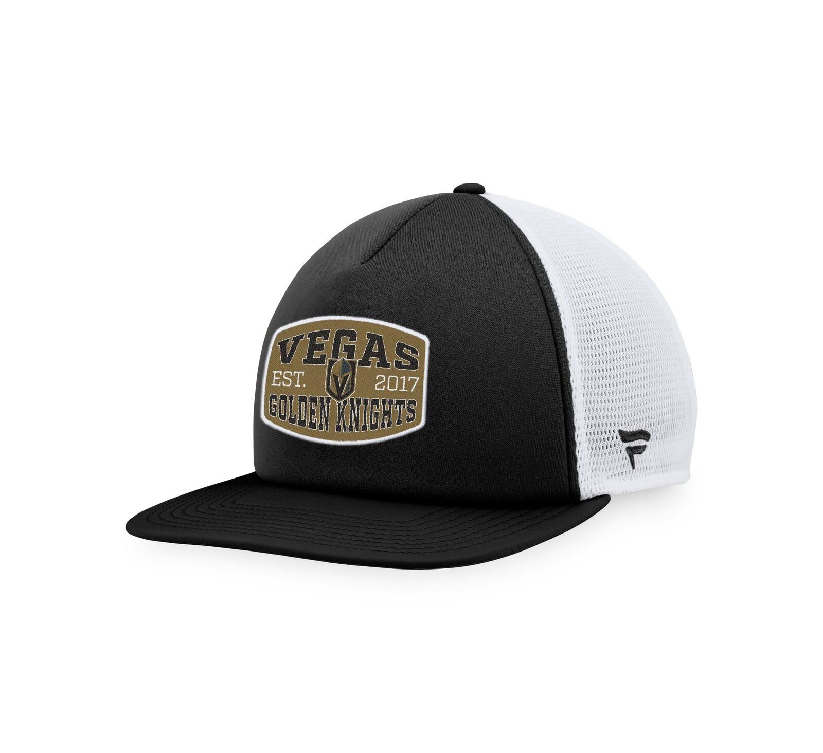 Мужская кепка Fanatics Black/White Vegas Golden Knights Foam Front Patch Trucker Snapback