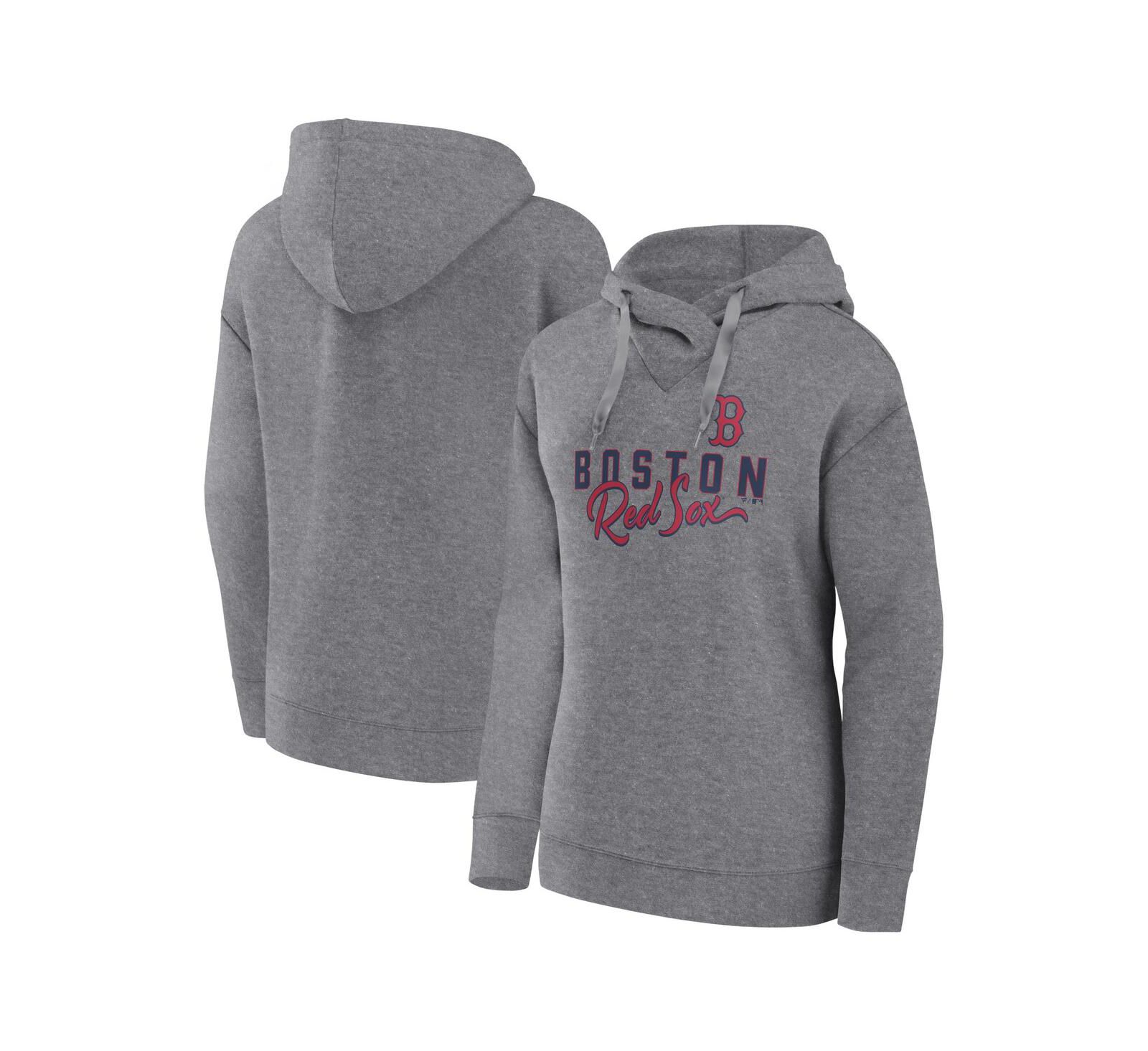 Женское худи Fanatics Heather Gray Boston Red Sox Lightweight Fitted Pullover