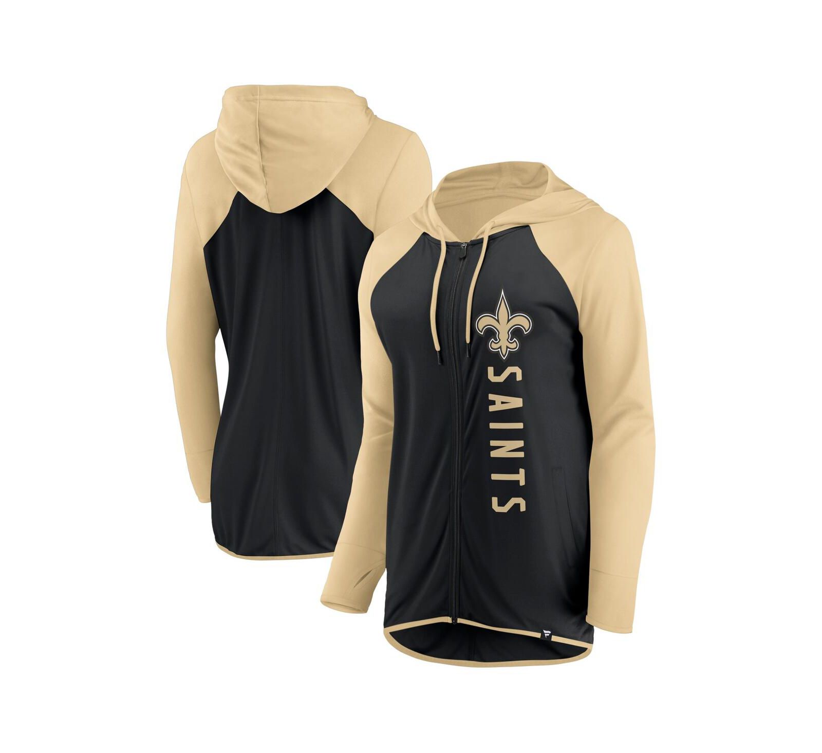 Женское худи на молнии Fanatics Black, Gold New Orleans Saints Forever Fan