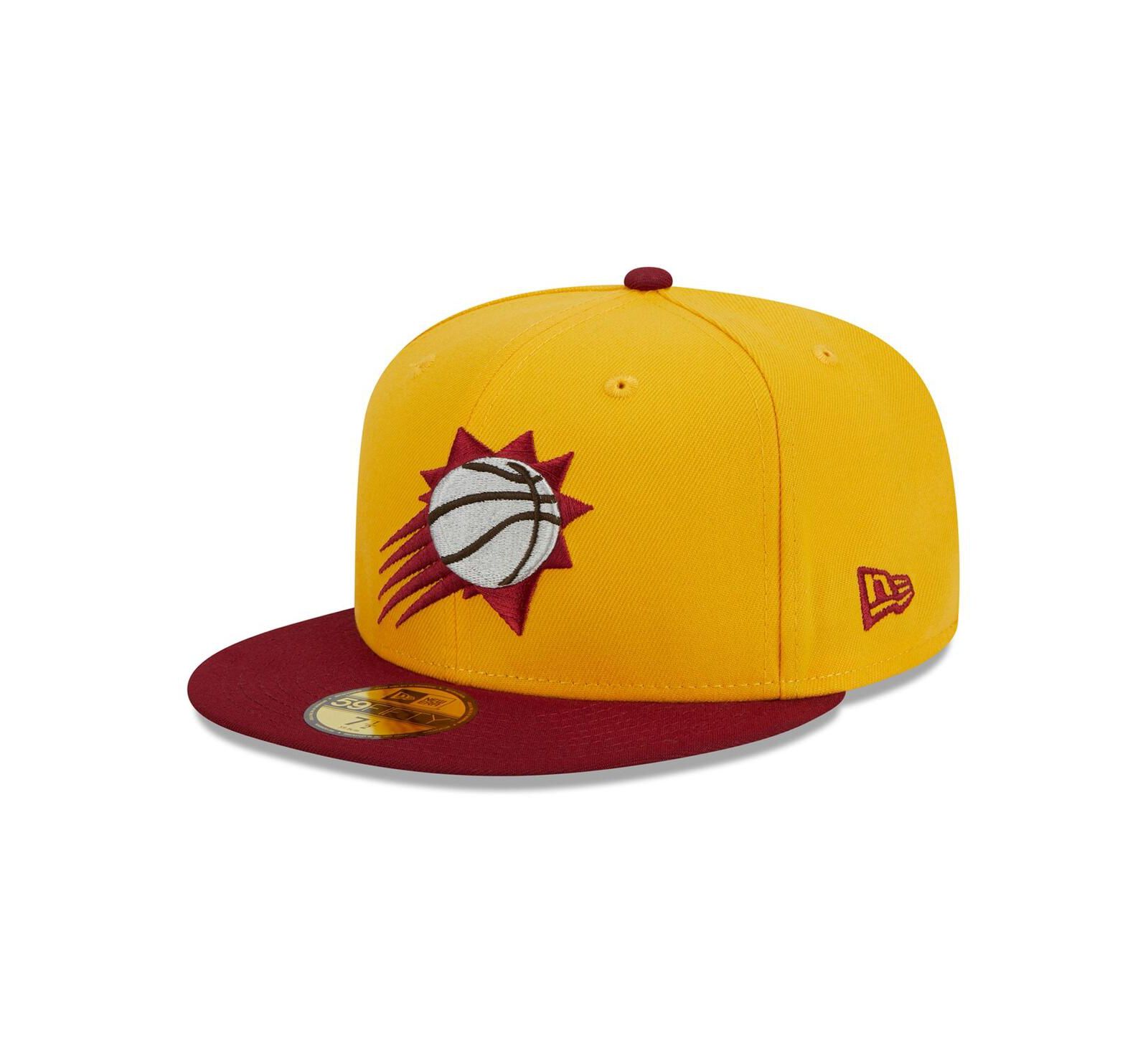 Men's New Era Yellow, Red Phoenix Suns Fall Leaves 2-Tone 59FIFTY Fitted Hat