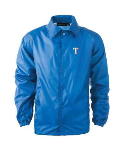 Men's Dunbrooke Royal Texas Rangers Coach's Raglan Full-Snap Windbreaker Jacket