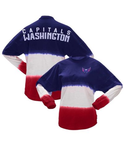 Женская футболка Spirit Jersey Navy, Red Washington Capitals Ombre с длинным рукавом