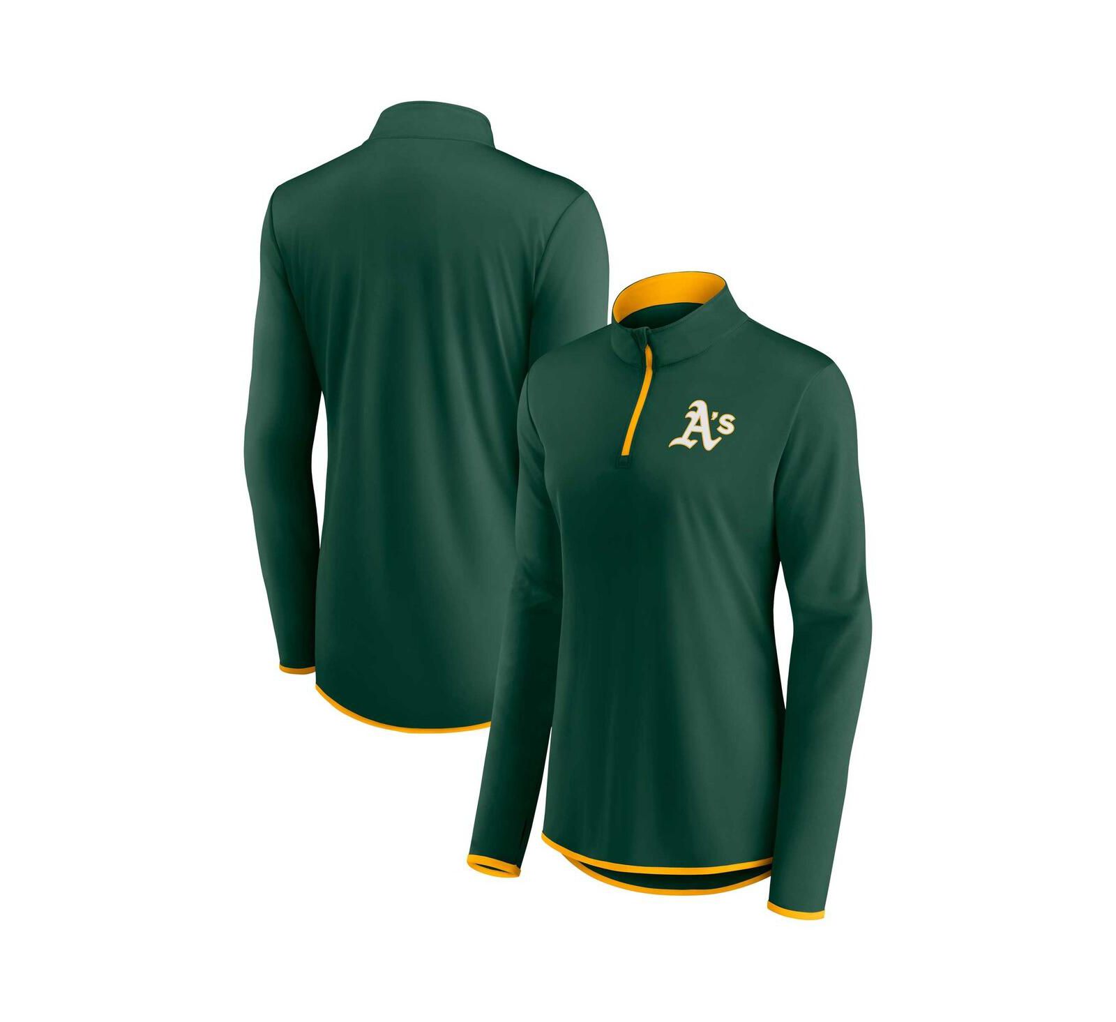 Женский топ Oakland Athletics Green Corner Quarter-Zip