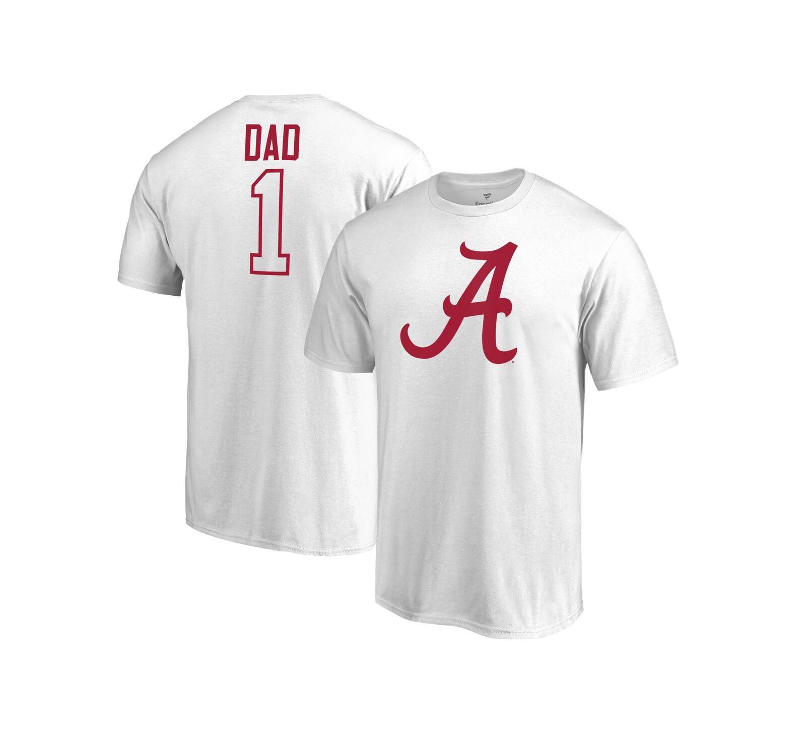 Men's Fanatics White Alabama Crimson Tide #1 Dad T-shirt