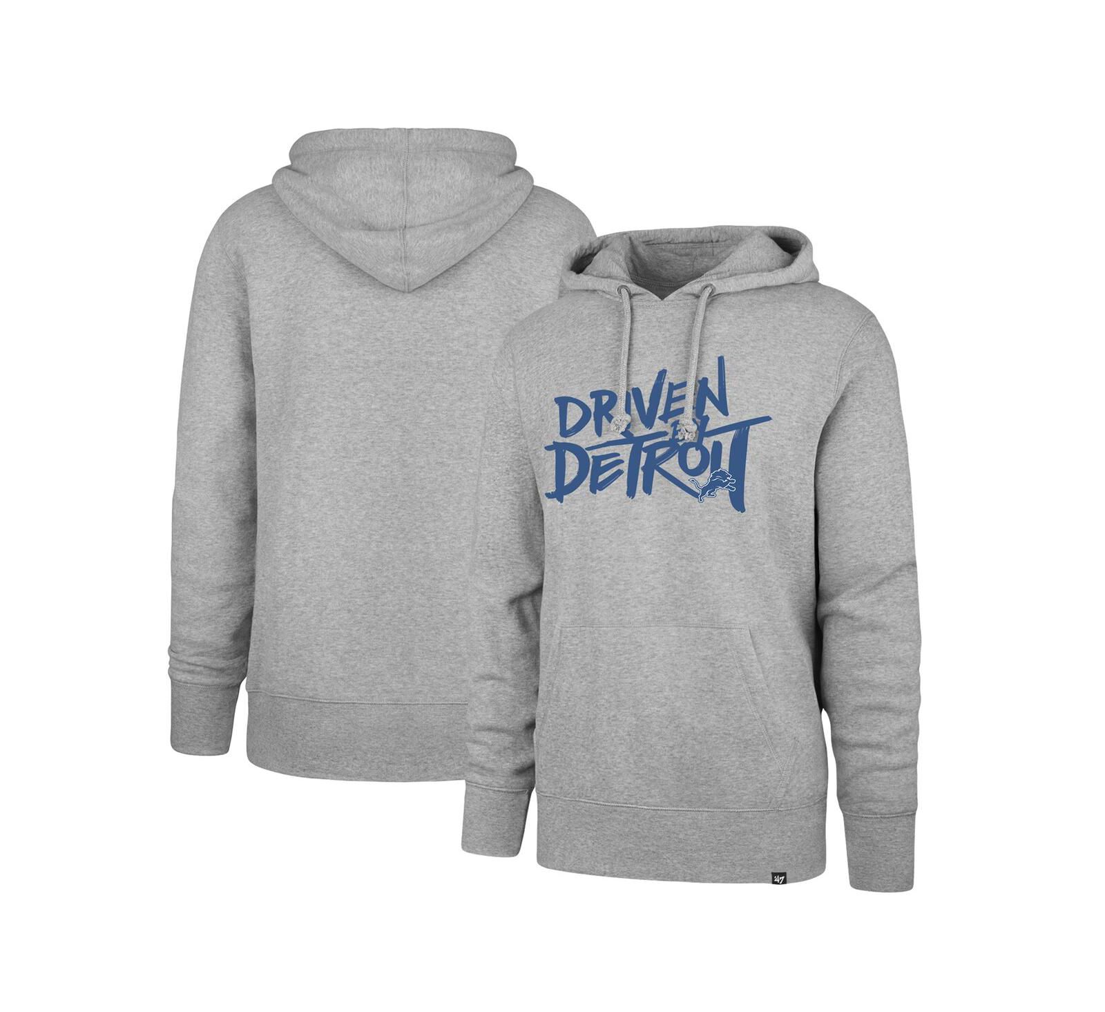 Худи '47 Brand Men's Gray Detroit Lions Driven by Detroit Pullover