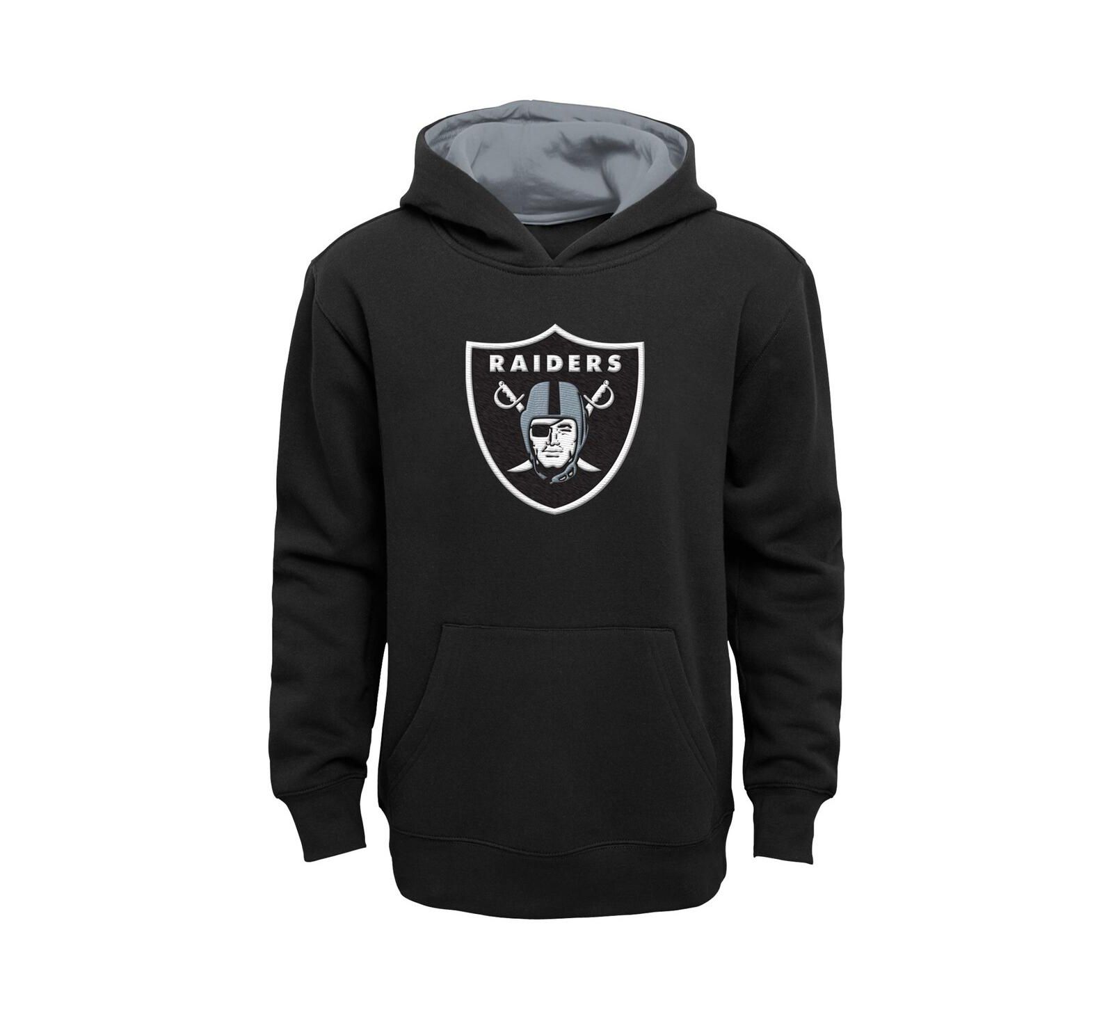 Худи Prime Pullover для мальчиков и девочек черного цвета Las Vegas Raiders