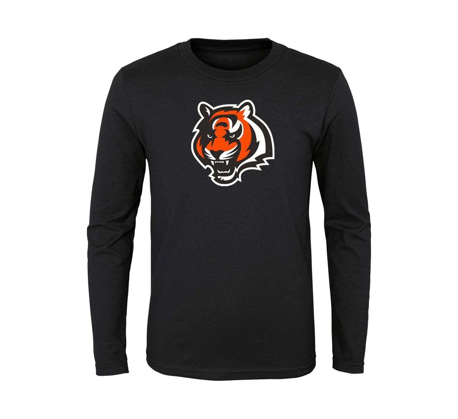 Детская футболка с длинным рукавом Black Cincinnati Bengals Primary Logo