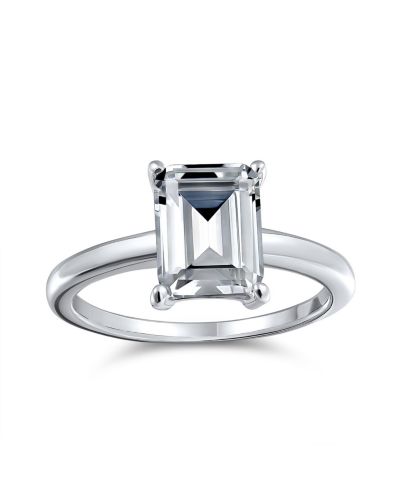 Кольцо помолвочное Bling Jewelry с изумрудной огранкой