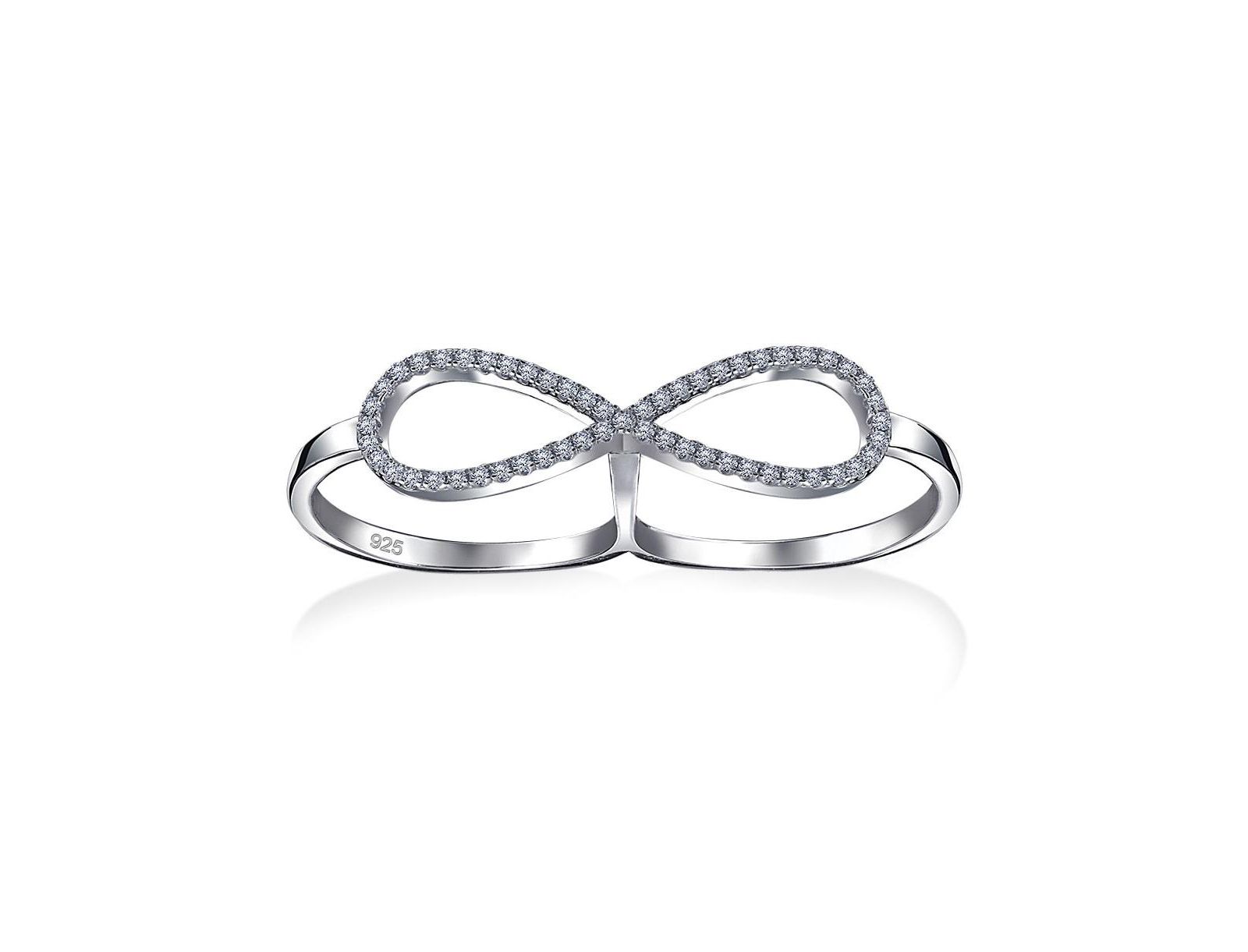 Bling Jewelry Кольцо Infinity с камнями CZ Pave Sterling Silver