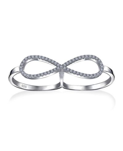 Bling Jewelry Кольцо Infinity с камнями CZ Pave Sterling Silver