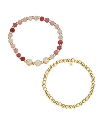 Набор браслетов Unwritten Multi Pink Quartz Mom Stone and Beaded Stretch