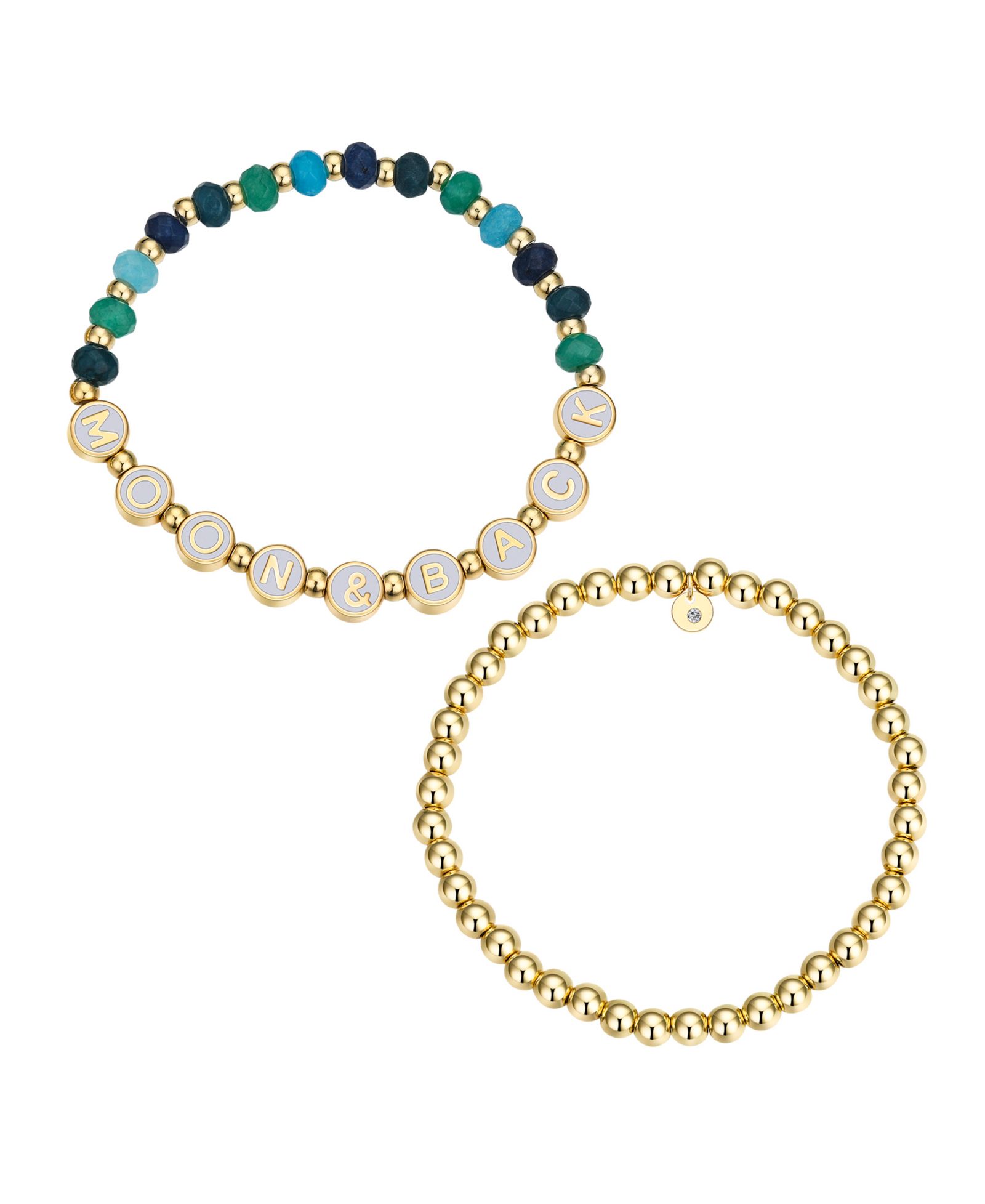 Браслет Unwritten Multi Blue Quartz Moon Back Stone and Beaded Stretch