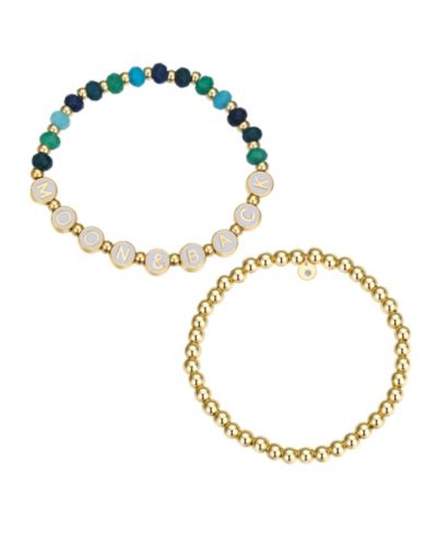 Браслет Unwritten Multi Blue Quartz Moon Back Stone and Beaded Stretch