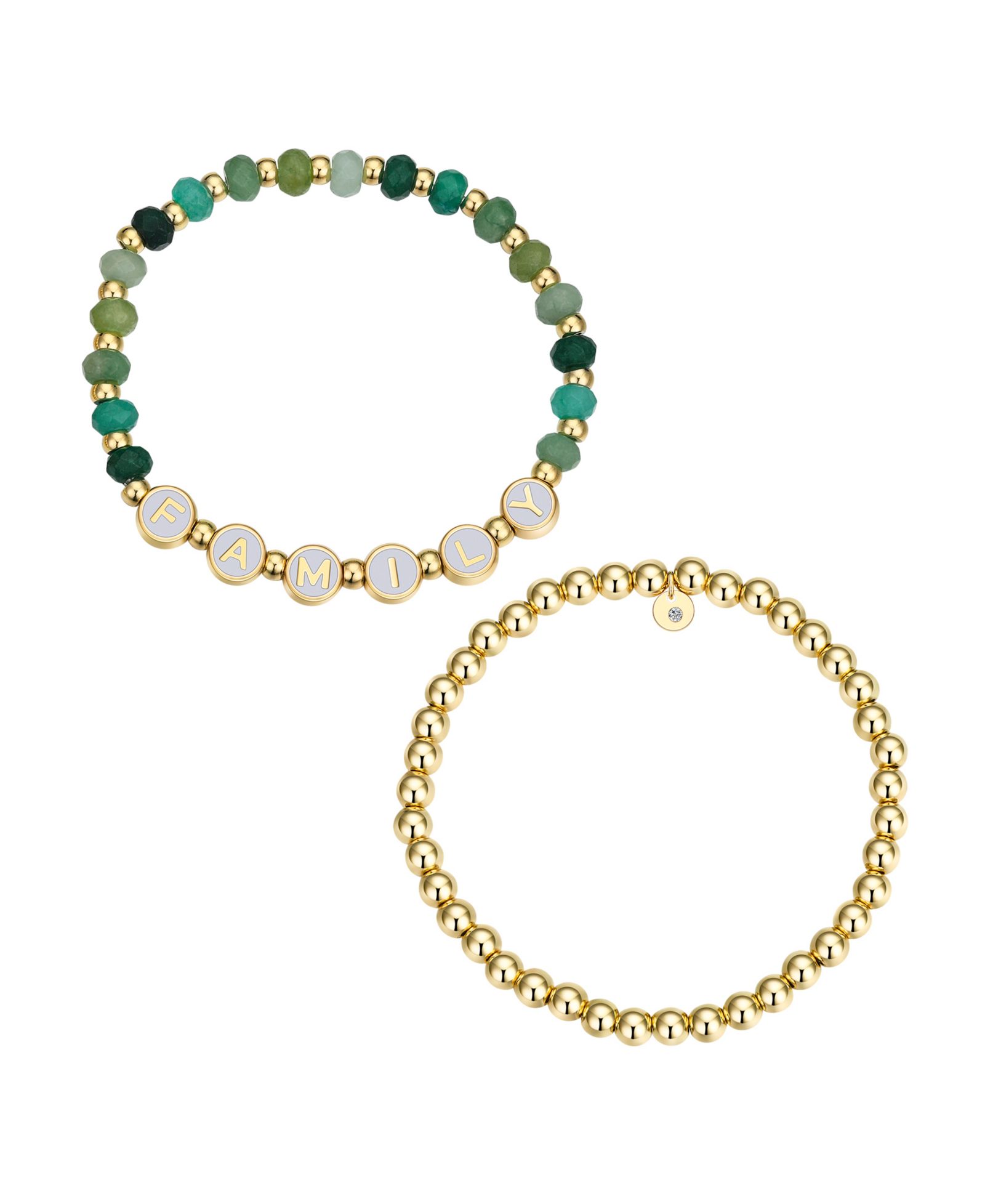 Набор браслетов Unwritten Multi Green Quartz Family Stone and Beaded Stretch
