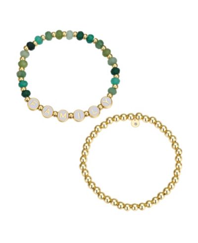 Набор браслетов Unwritten Multi Green Quartz Family Stone and Beaded Stretch