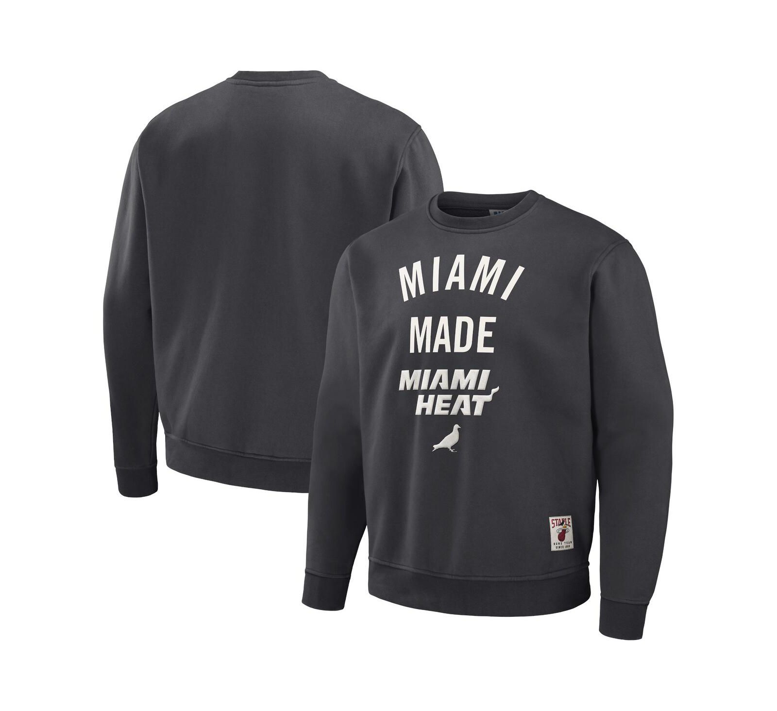 Мужское плюшевое худи NBA x Staple Anthracite Miami Heat Pullover