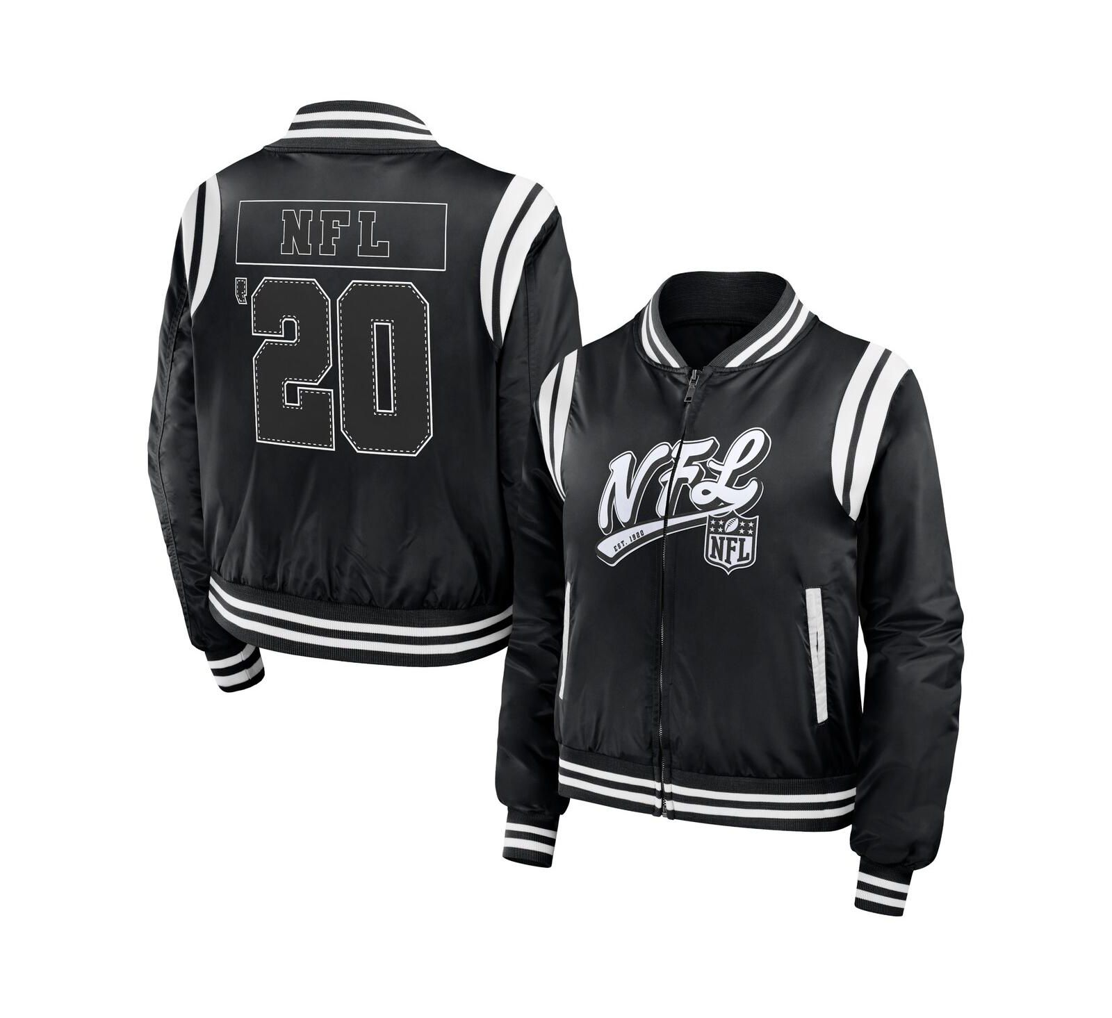Женская куртка WEAR by Erin Andrews Black Shield Merchandise Bomber Full-Zip
