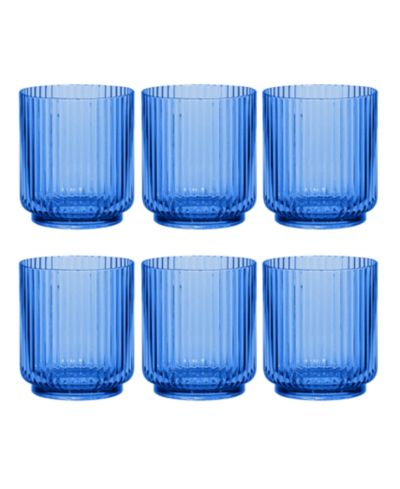 Abode Homewares Mesa Double Old Fashioned Cobalt Glasses, Set of 6