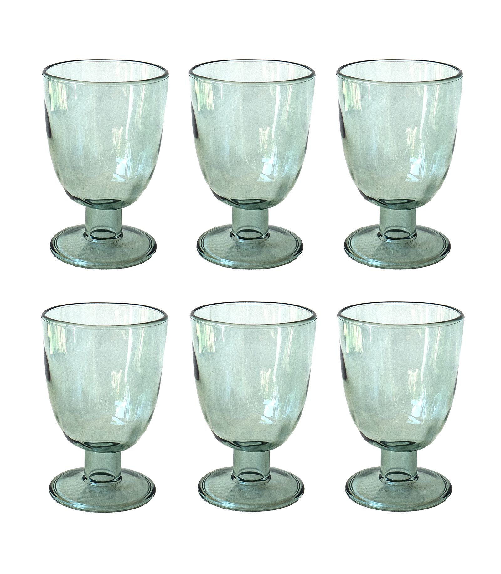 Abode Homewares Rustic Goblets Glasses, Set of 6