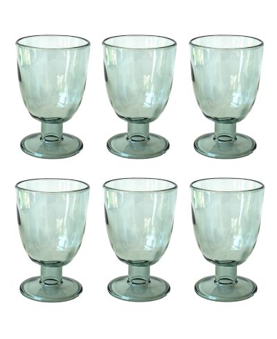 Abode Homewares Rustic Goblets Glasses, Set of 6