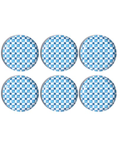 Abode Homewares Palazzo Geo Tile 8.5" Salad Plates, Set of 6, Service for 6