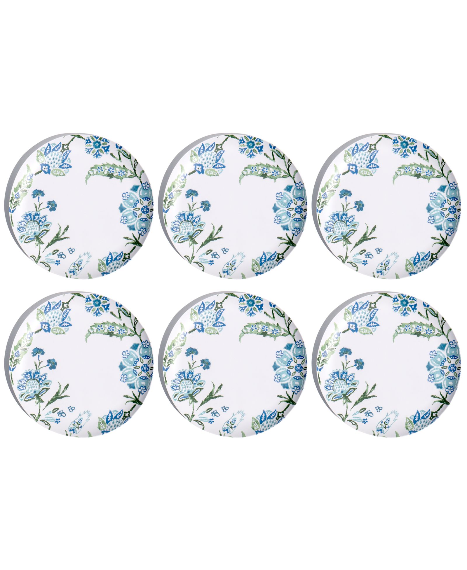 Abode Homewares Hana Ikat 10.5" Dinner Plates, Set of 6, Service for 6