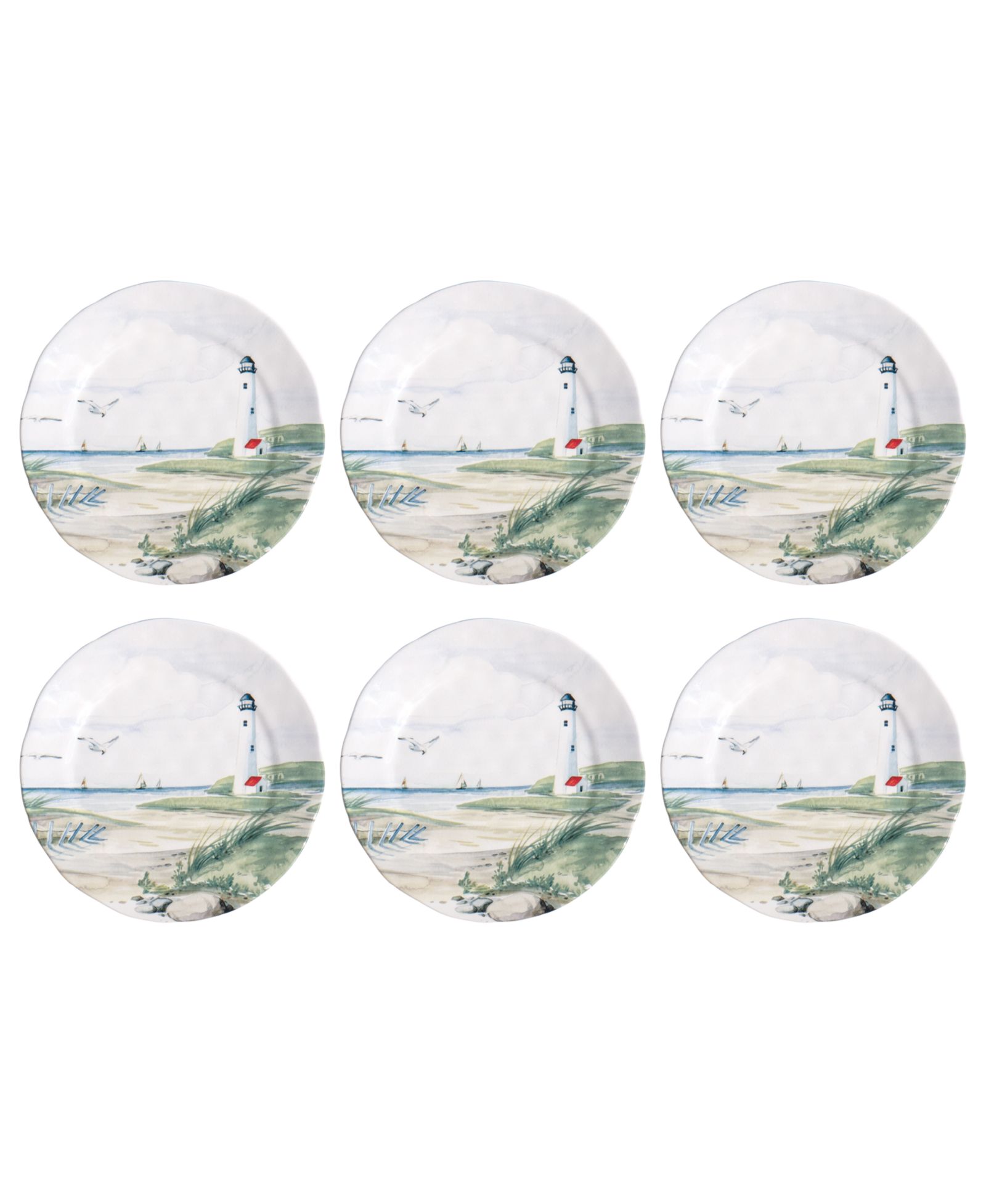 Abode Homewares By the Shore Salad Plates, Set of 6