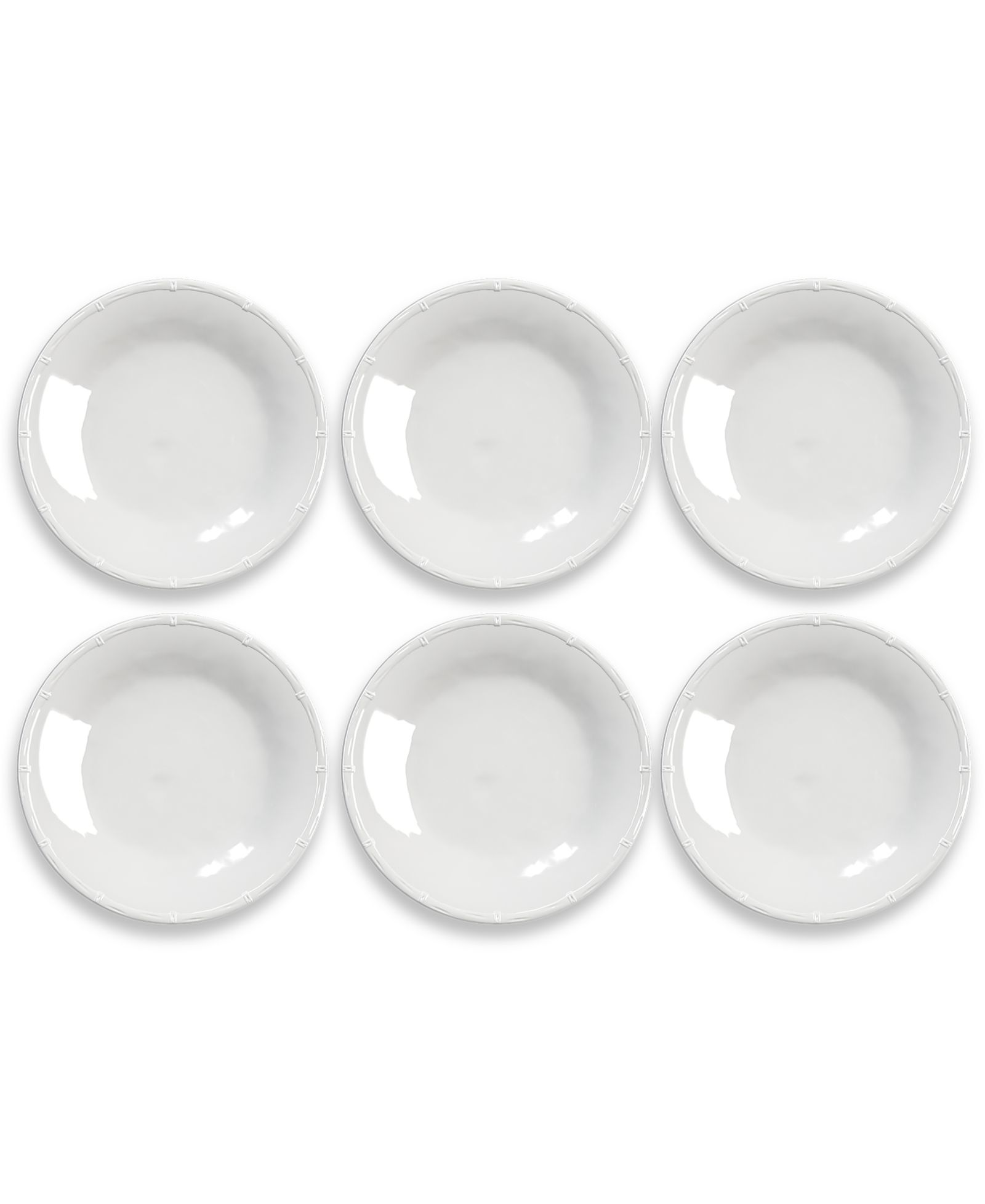 Abode Homewares Bamboo Raised Rim Dinner Plates, Set of 6