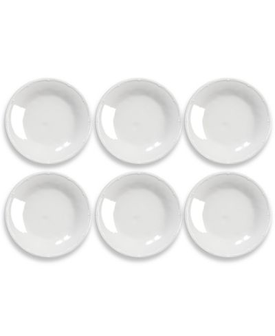 Abode Homewares Bamboo Raised Rim Dinner Plates, Set of 6