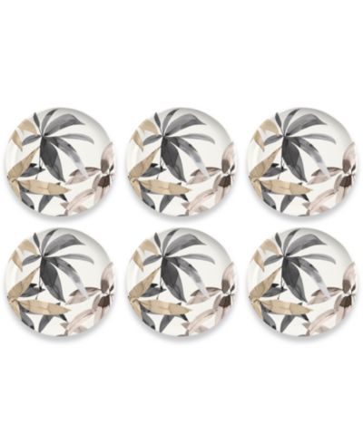 Abode Homewares Bali Leaves Salad Plates Merge, Set of 6