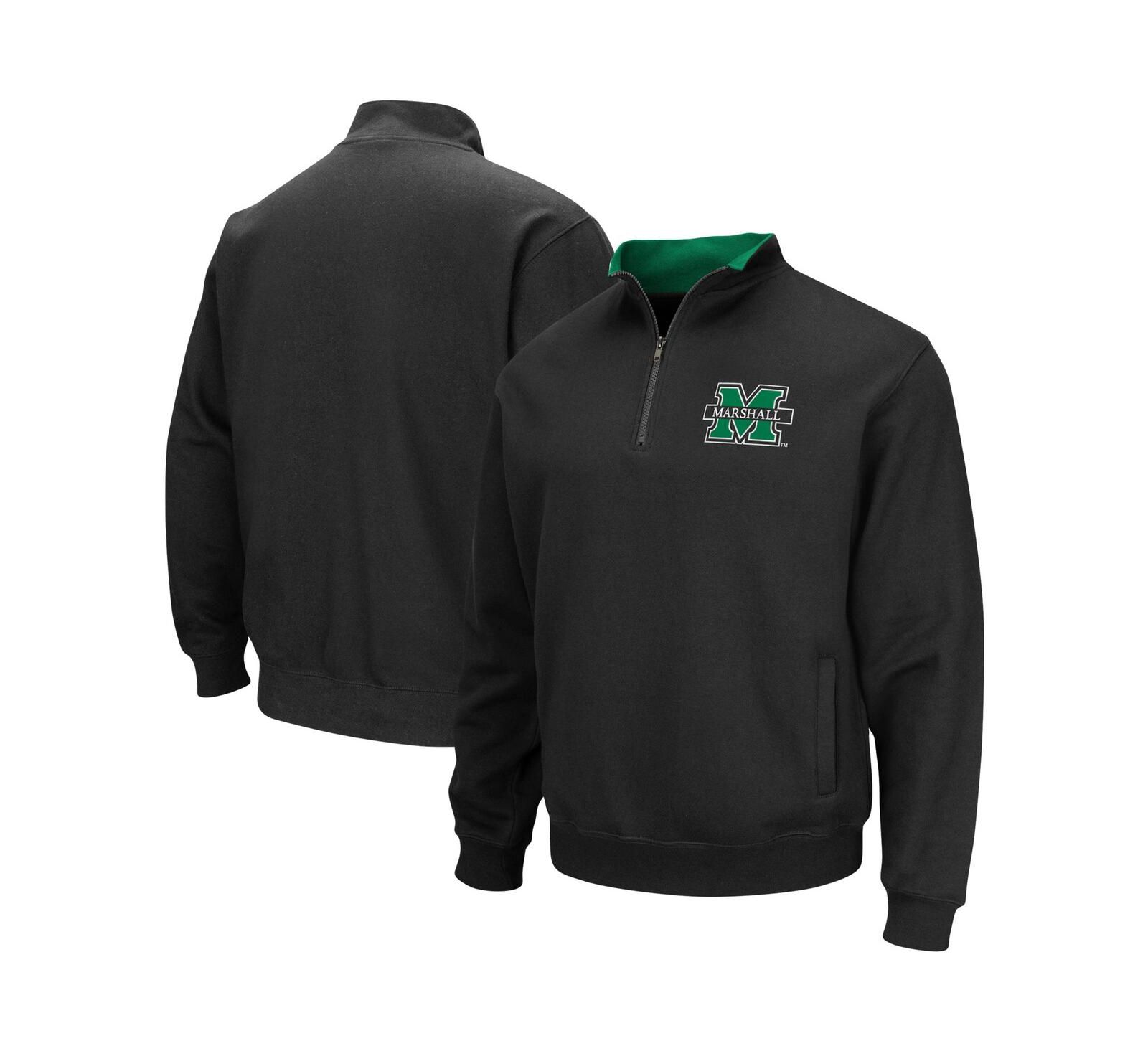 Мужской Colosseum Black Marshall Thundering Herd Tortugas Logo Quarter-Zip Jacket