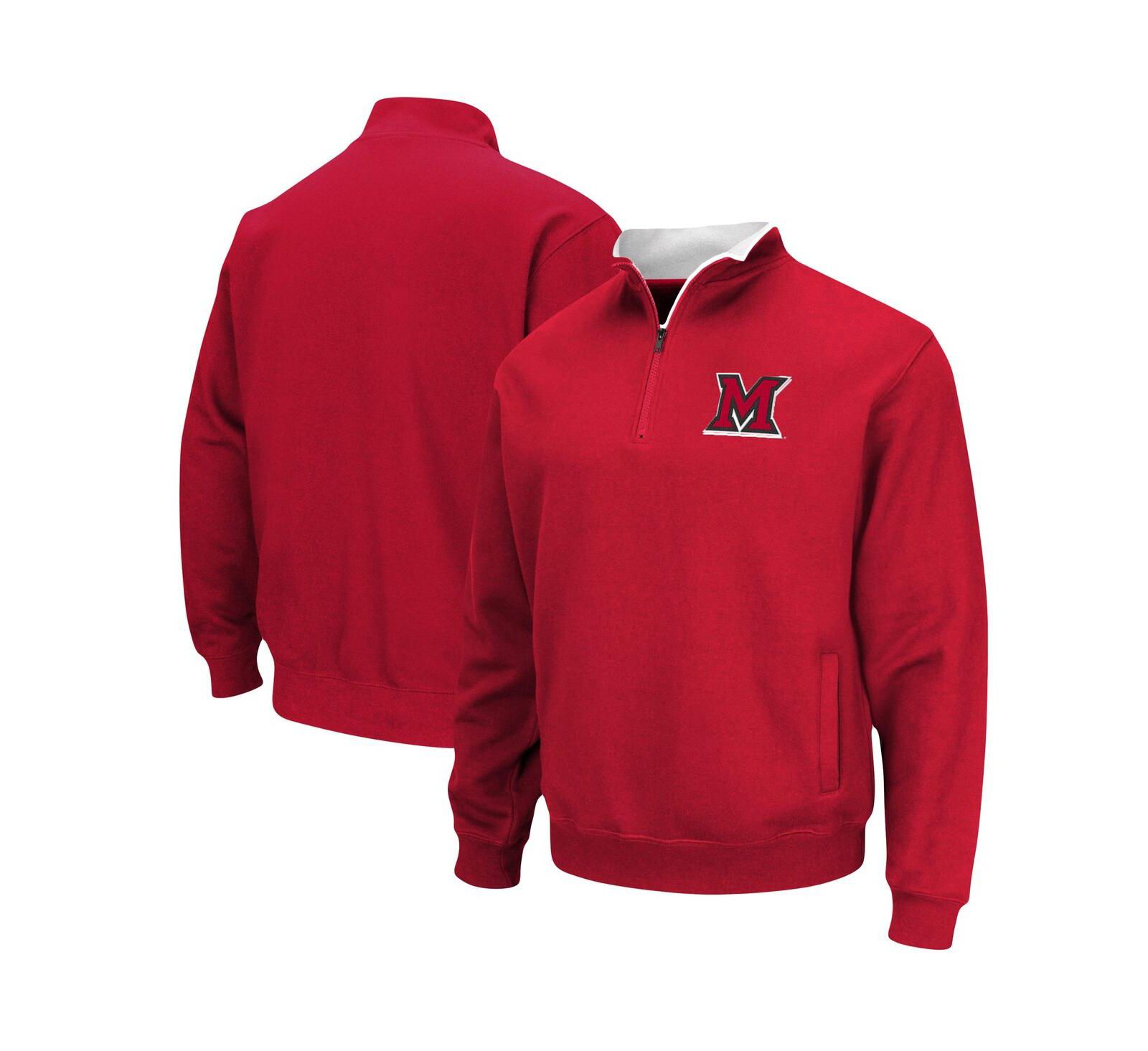 Мужская куртка Colosseum Red Miami University RedHawks Tortugas Logo Quarter-Zip