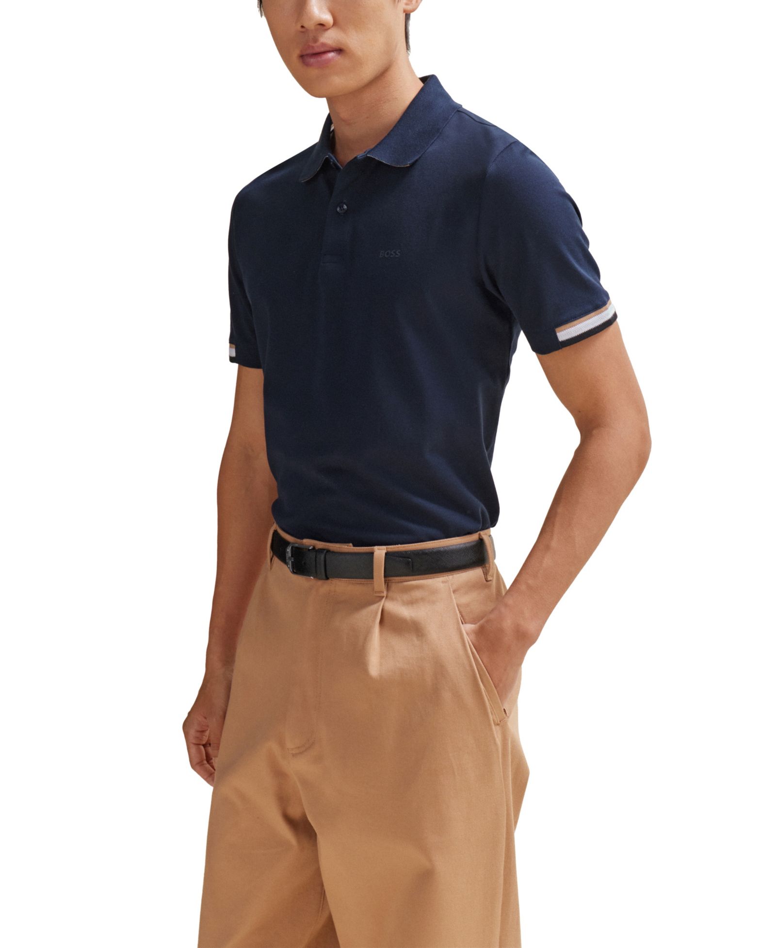BOSS by Hugo Boss Men's Mercerised-Cotton Regular-Fit Polo Shirt