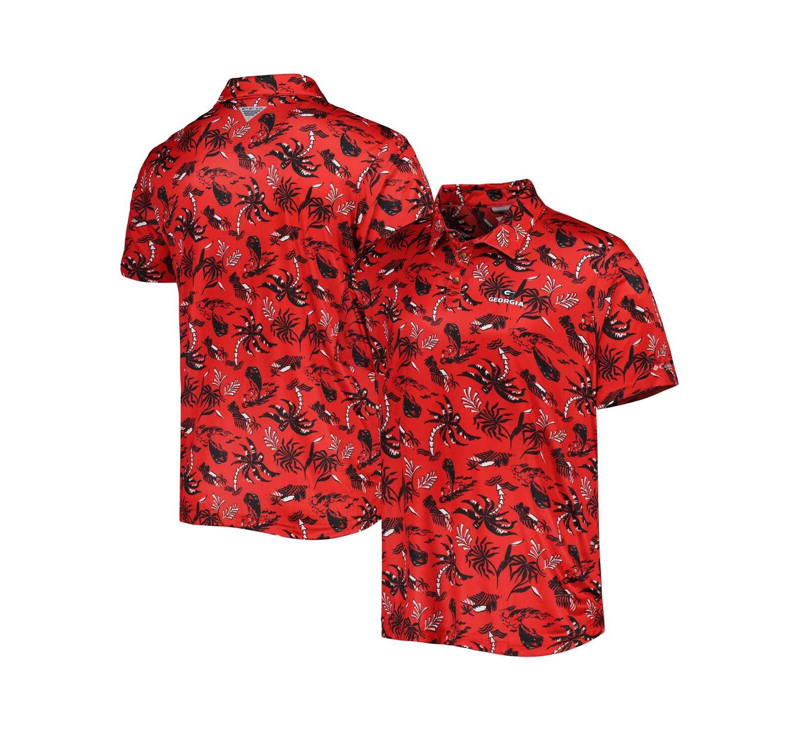 Men's Columbia Red Georgia Bulldogs Super Terminal Tackle Omni-Shade Polo Shirt