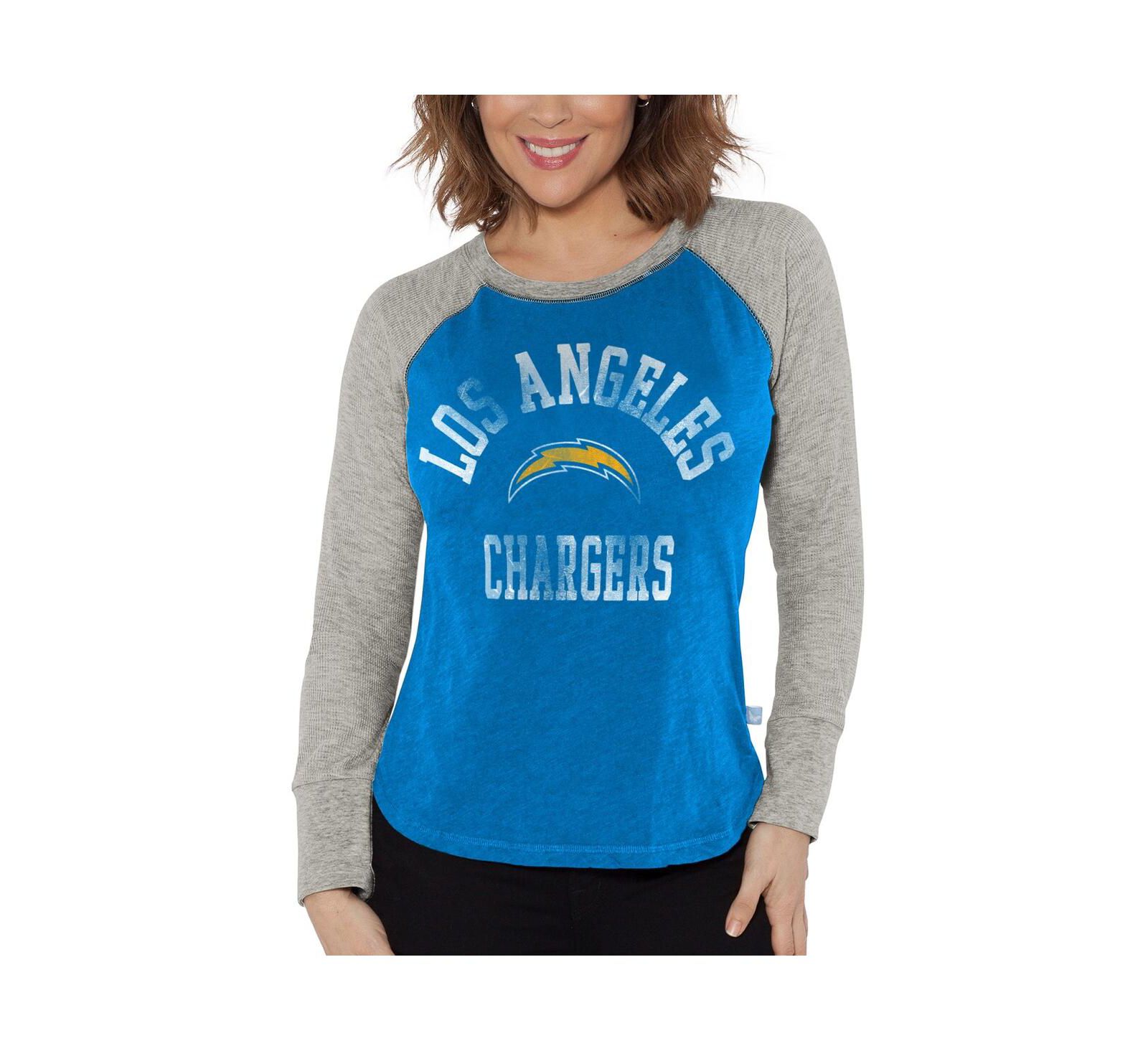 Женская футболка G-III 4Her by Carl Banks Los Angeles Chargers Waffle Knit Raglan Long Sleeve