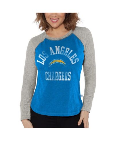 Женская футболка G-III 4Her by Carl Banks Los Angeles Chargers Waffle Knit Raglan Long Sleeve
