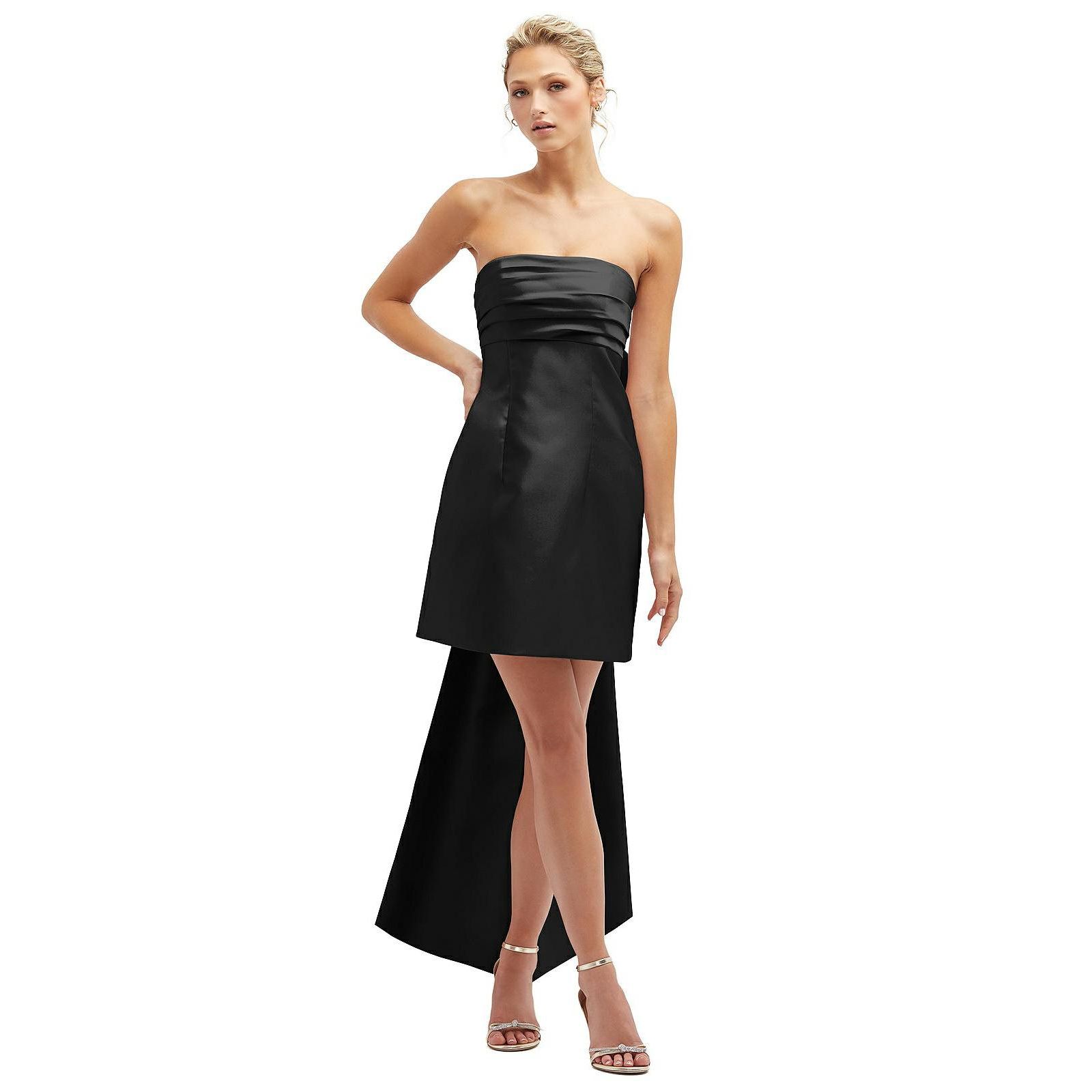 Мини-платье Alfred Sung Women's Strapless Satin Column with Oversized Bow