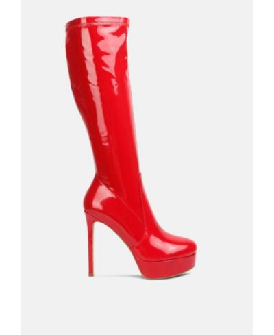 Женские высокие сапоги London Rag Shawtie High Heel Stretch Patent Calf Boots