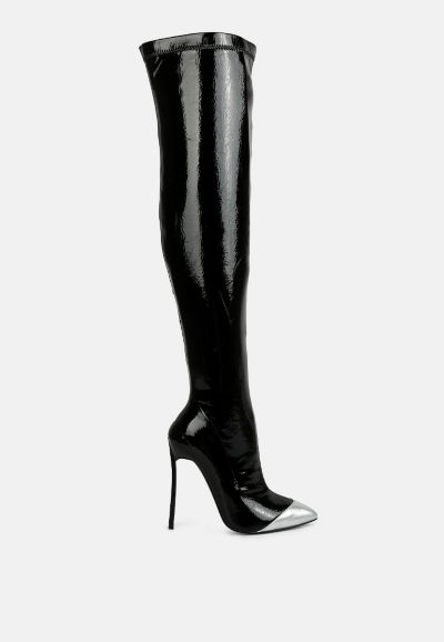 London Rag Женские сапоги Chimes High Heel Patent Long Boots