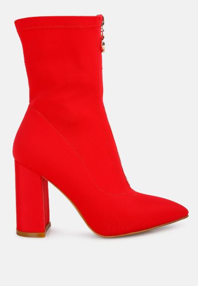 London Rag Women's bobbettes block heeled microfiber boot