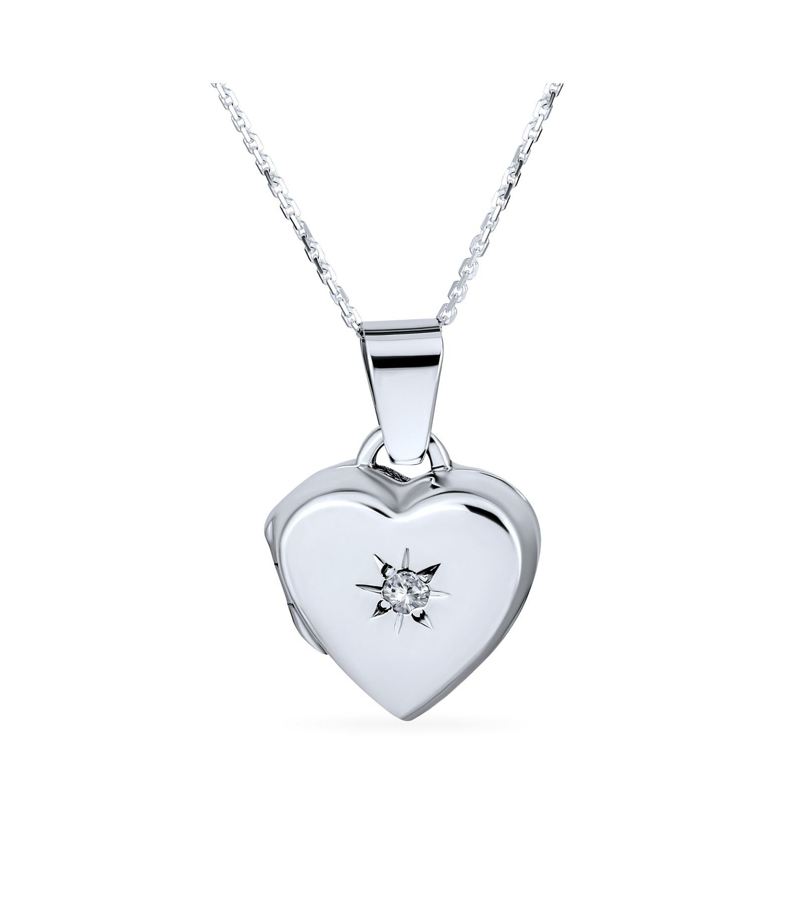 Подвеска-кулон Bling Jewelry Small CZ Carved Floral Flower Initial Heart Shape в стерлинговом серебре