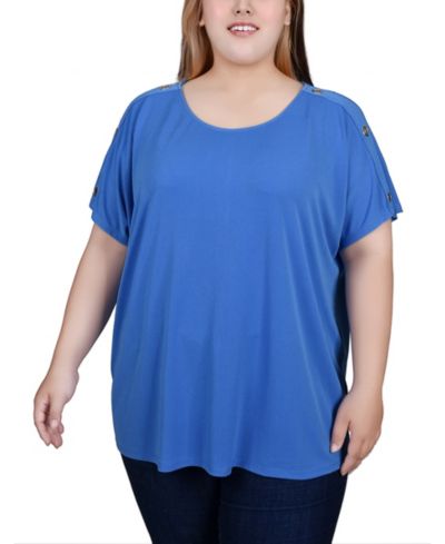 NY Collection Plus Size туника с коротким рукавом
