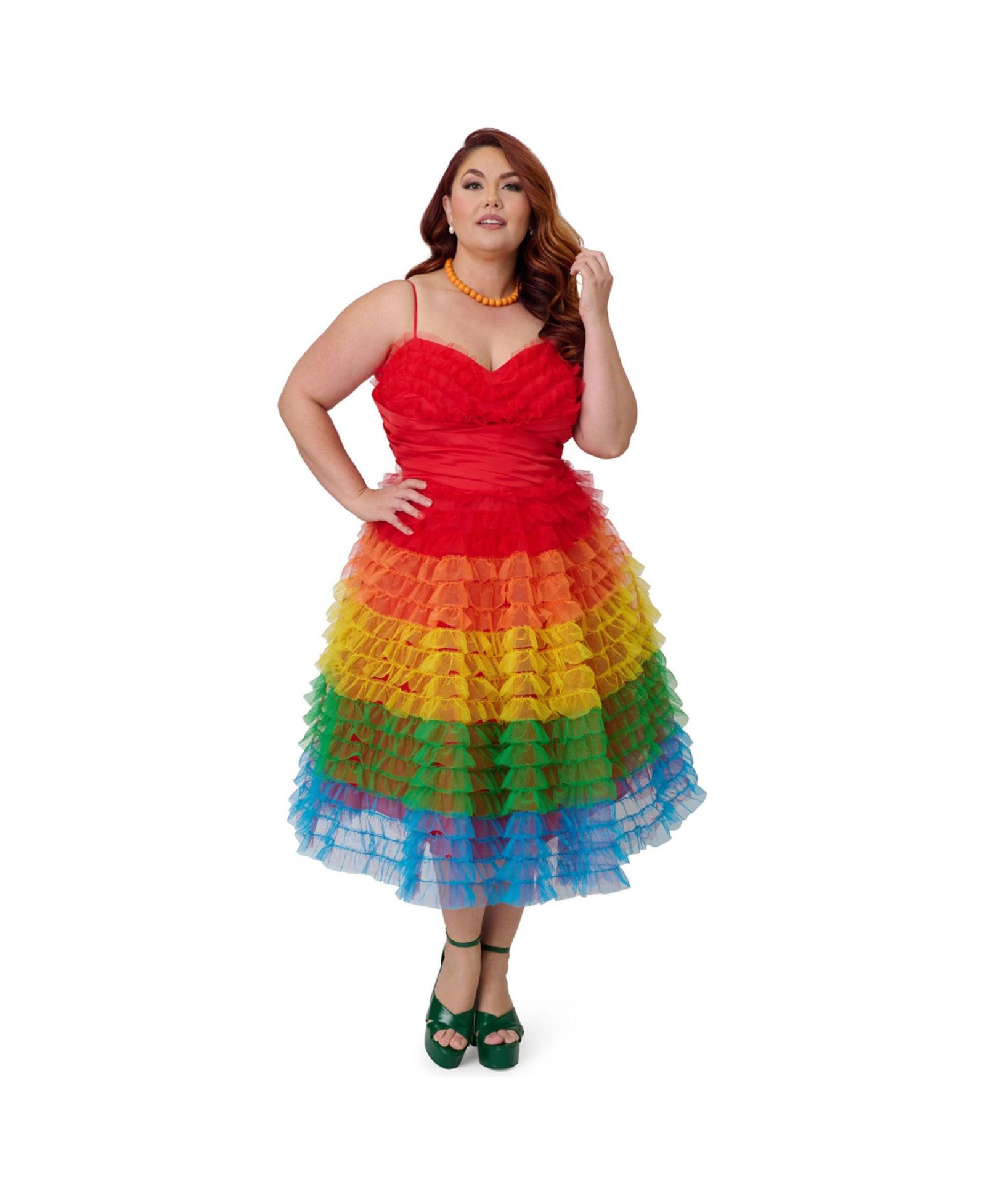 Unique Vintage Plus Size Tulle Sweetheart Cupcake Swing Dress