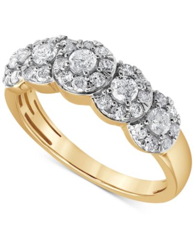 Кольцо с бриллиантами и halo в 14k Gold (1 ct. t.w.)