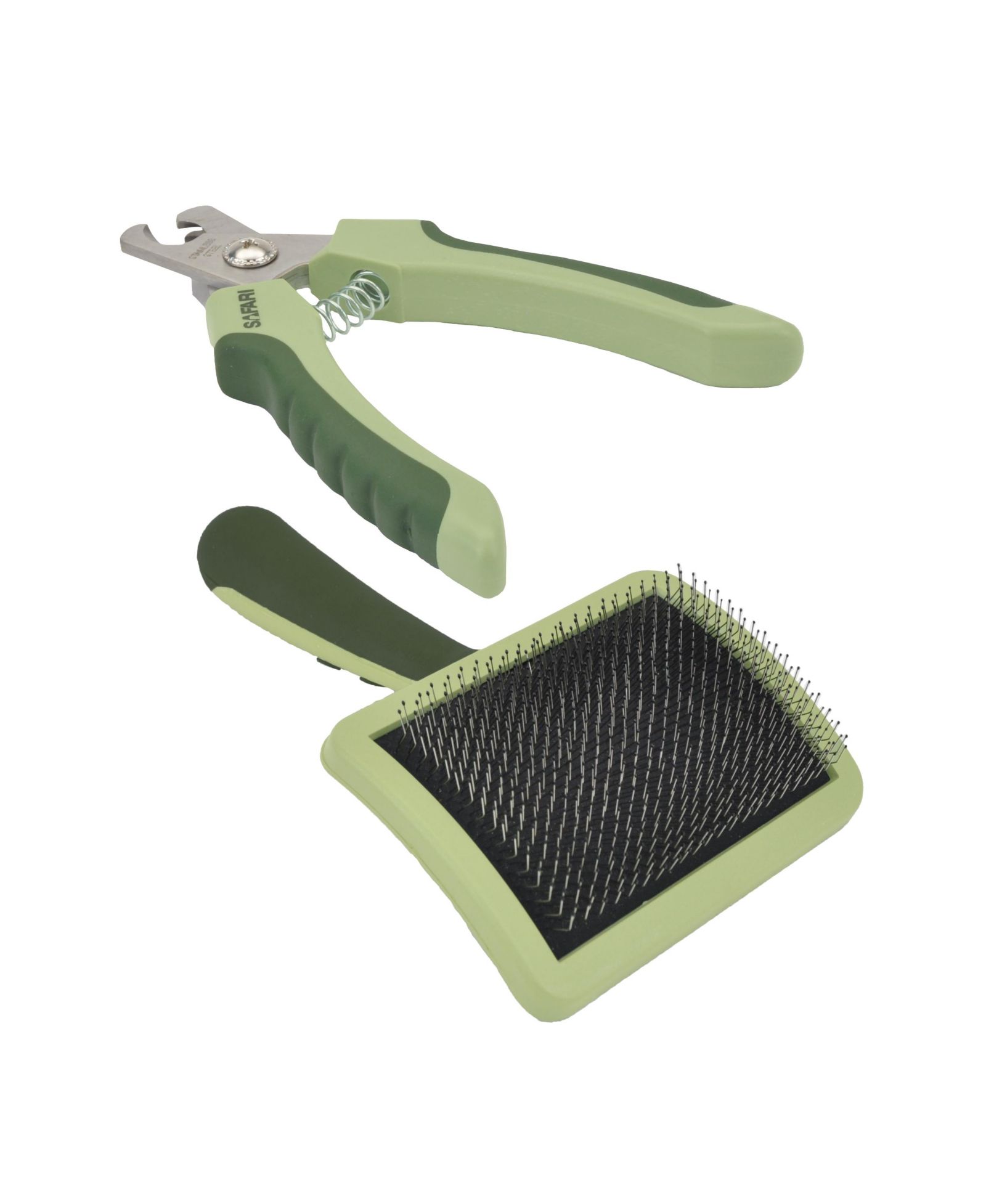 Coastal Pet Safari by Dog Grooming Bundle - Professional Dog Nail Trimmer & Curved Firm Slicker Dog Brush
